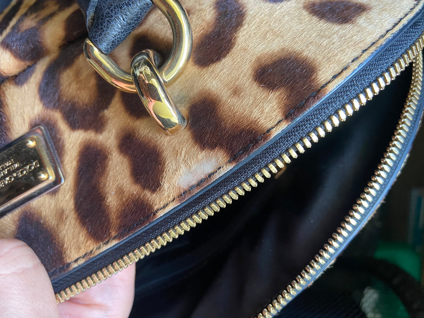 Leopard Calfskin Bowling Bag