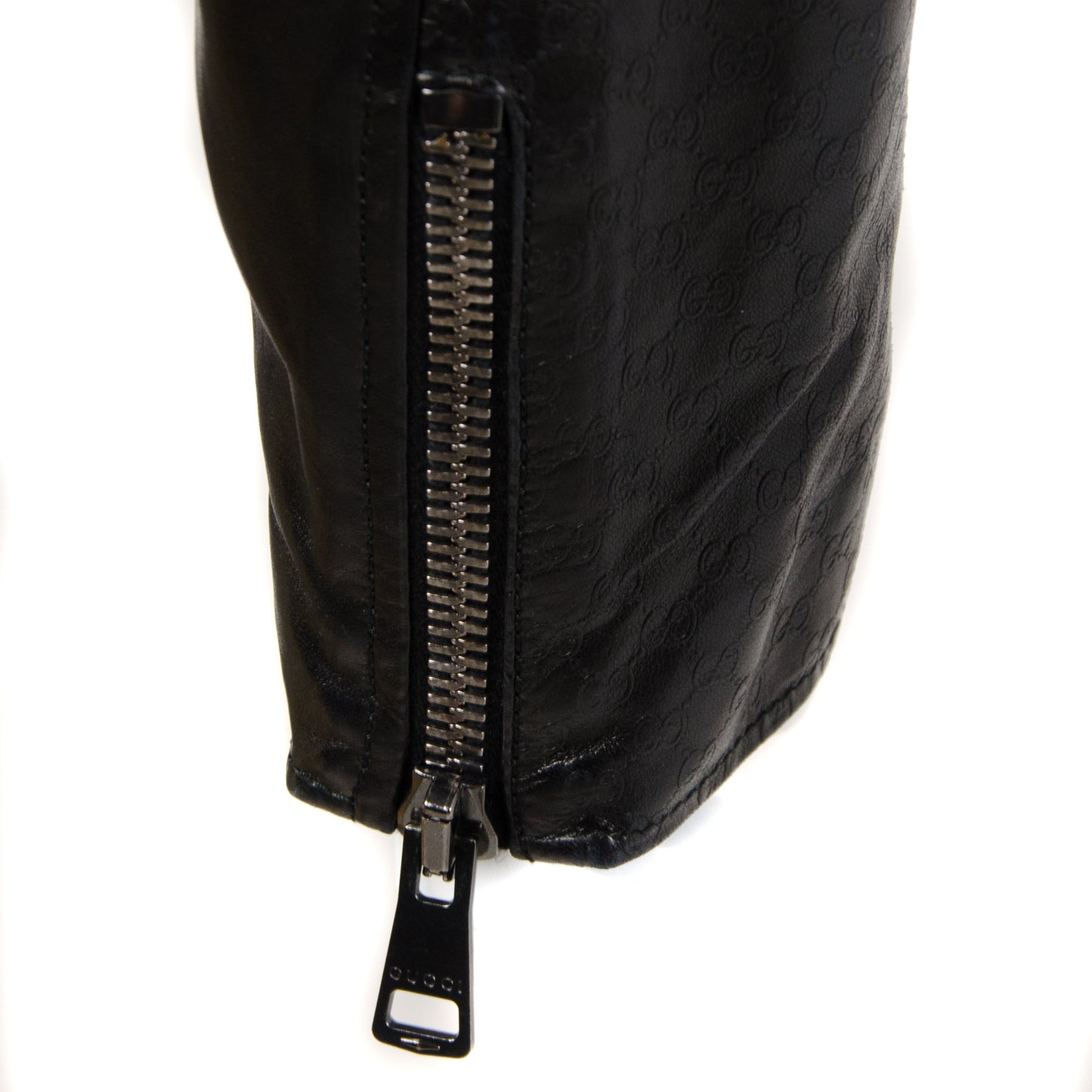 Leather Monogram Biker Jacket