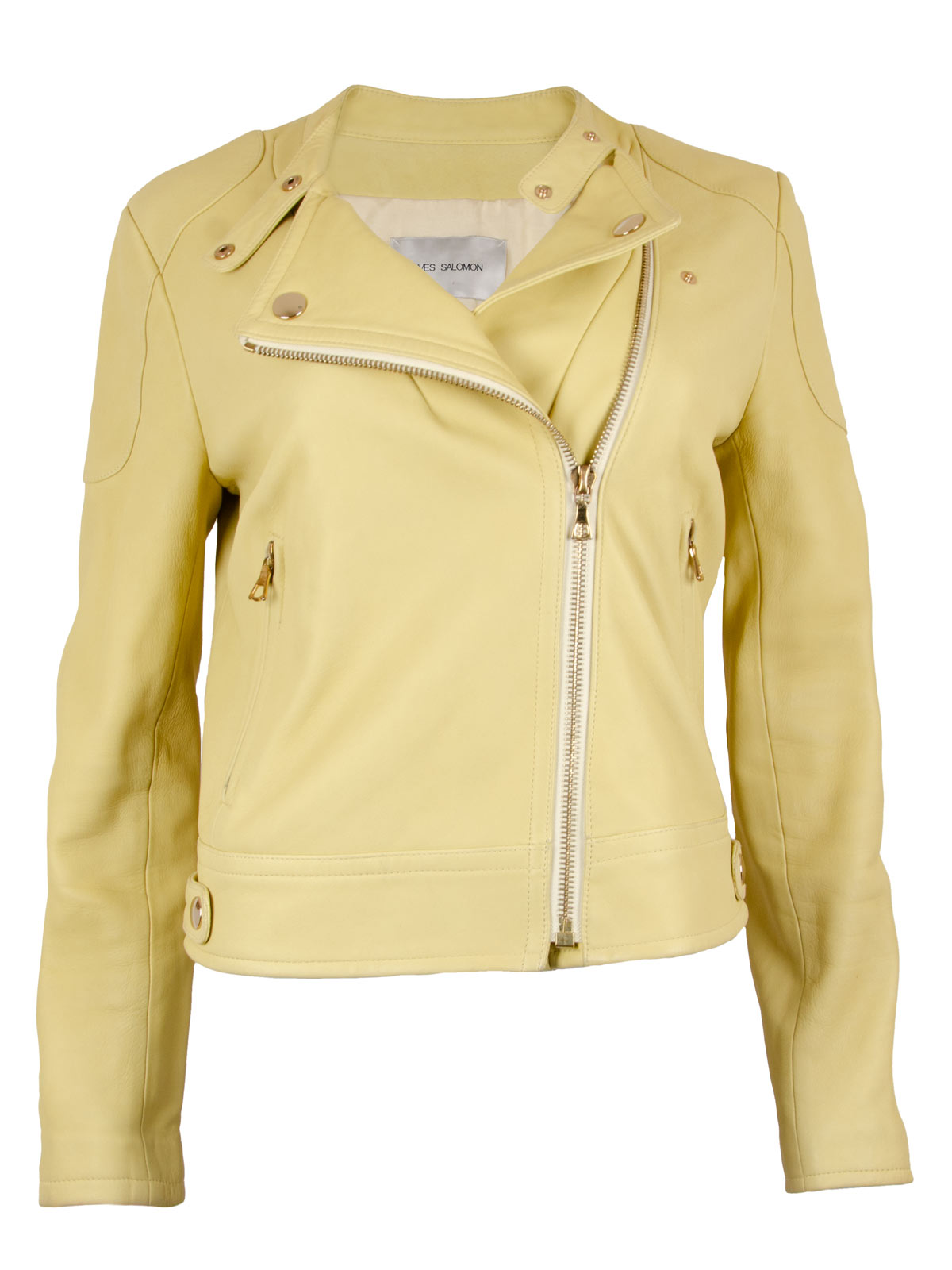 Yellow Lambs Leather Biker Jacket
