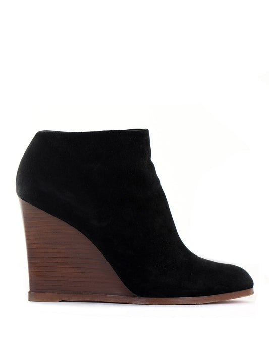 Black Suede Wedge Boots