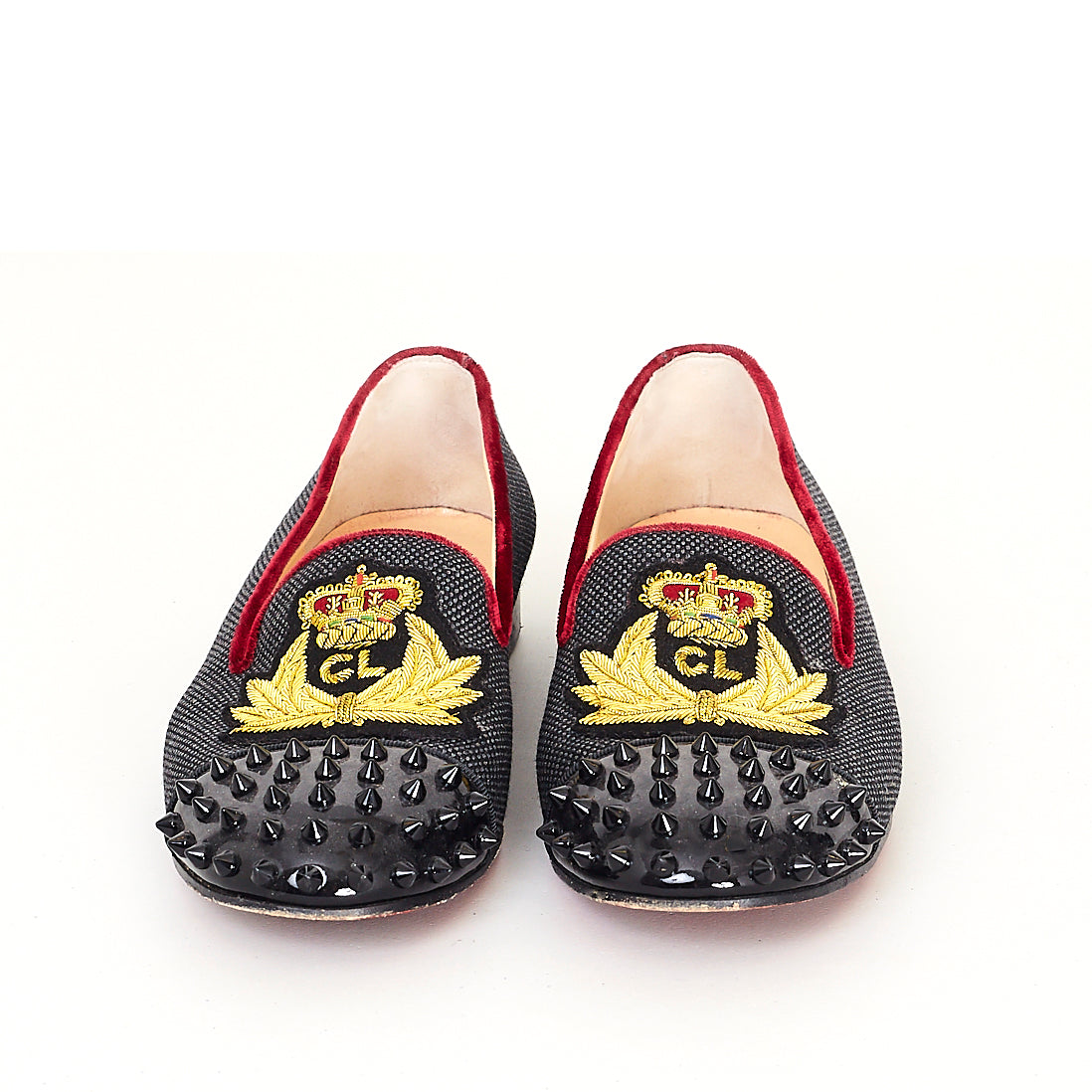 Studded Cap Toe Crest Loafers