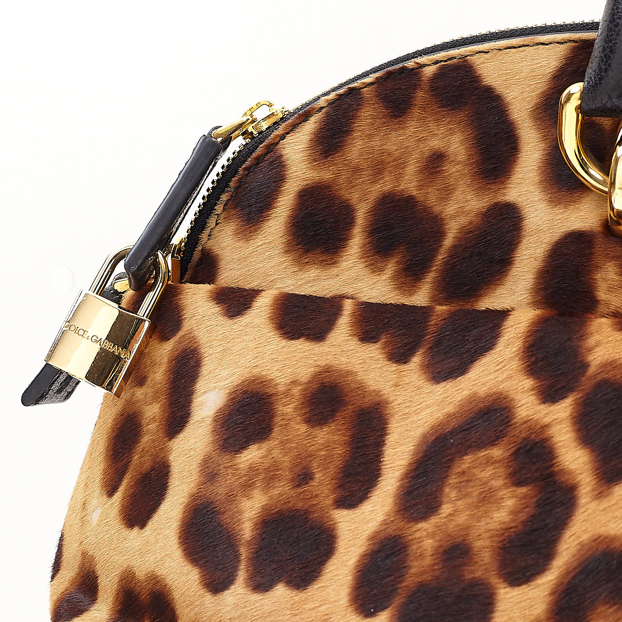 Leopard Calfskin Bowling Bag