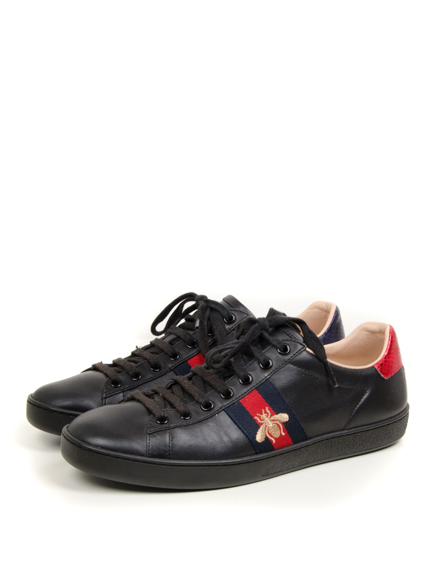 Ace Black Leather Bee Sneakers