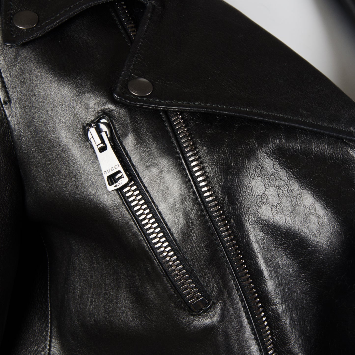 Leather Monogram Biker Jacket