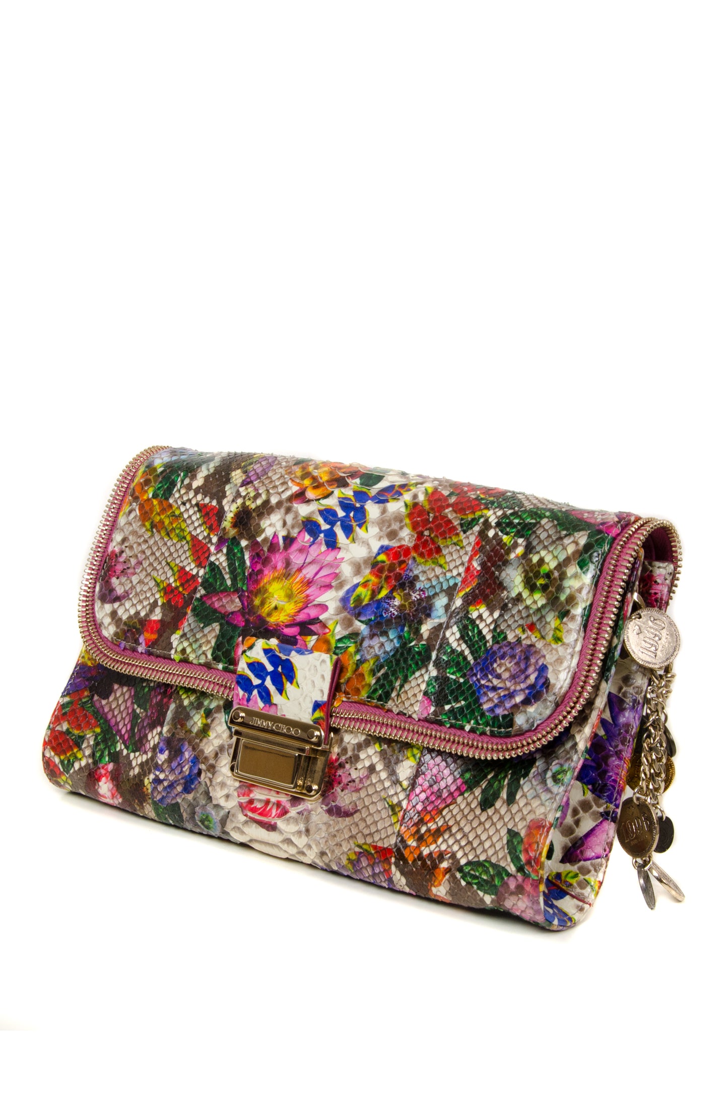 Floral Snakeskin 'Lou' Shoulder Bag
