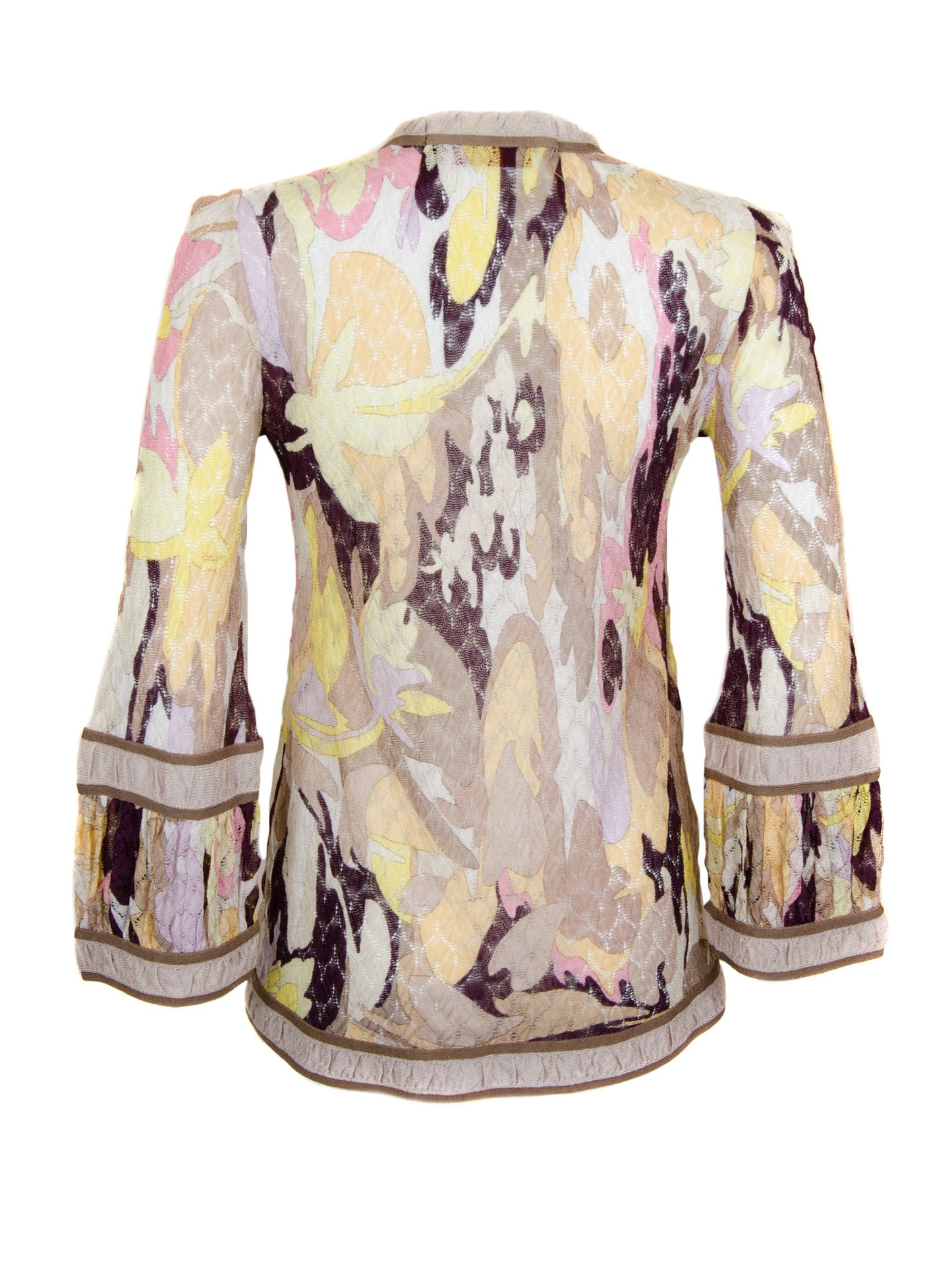 Abstract Print Knitted Cardigan