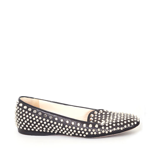 Leather Studded Loafers
