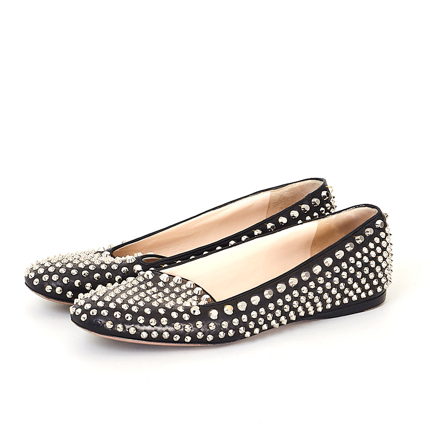 Leather Studded Loafers